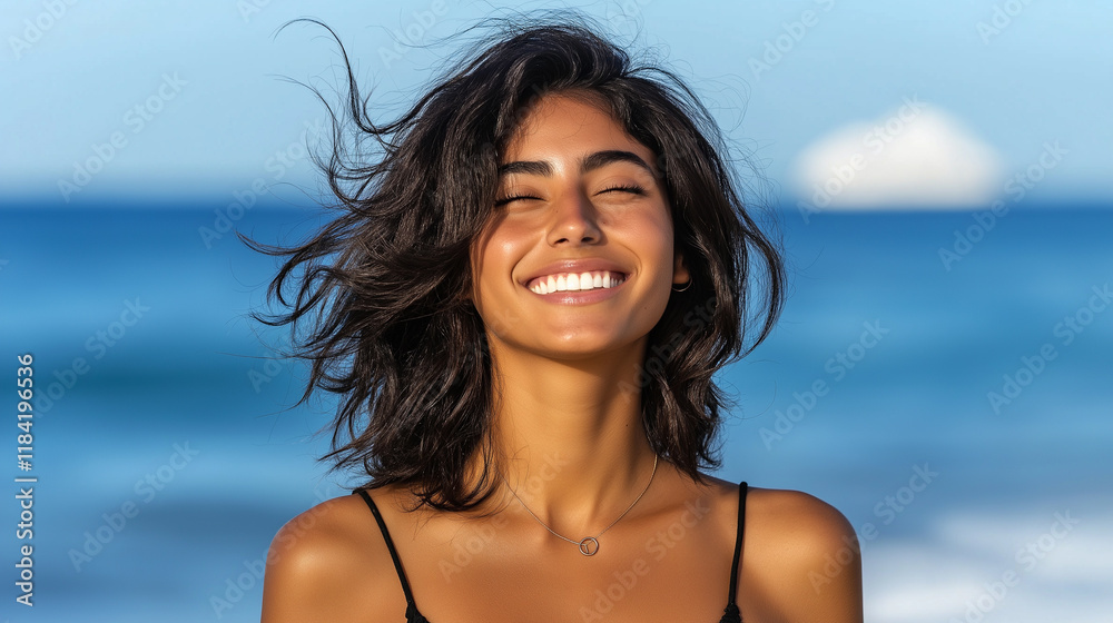 A young woman travels on a cruise ship. A young woman travels on a cruise ship.