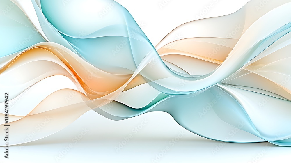 Naklejka premium Abstract Teal Orange Wave Background