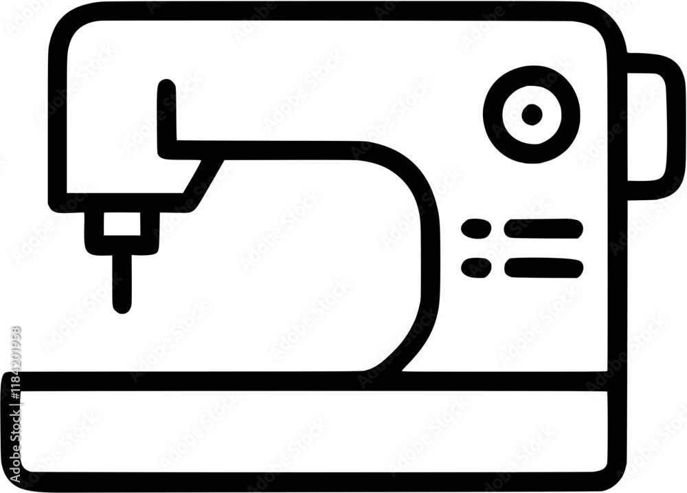 Sewing machine in outline icon style, art and design theme. Sewing machine in outline icon style, art and design theme.