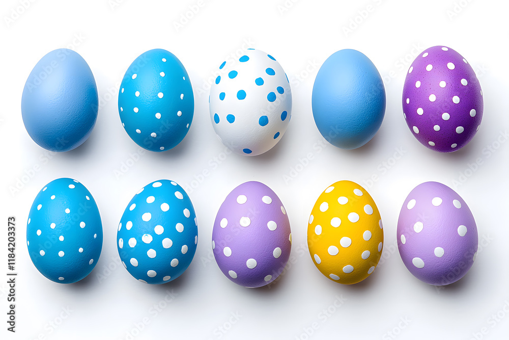 Colorful easter eggs collection isolated on white background Colorful easter eggs collection isolated on white background