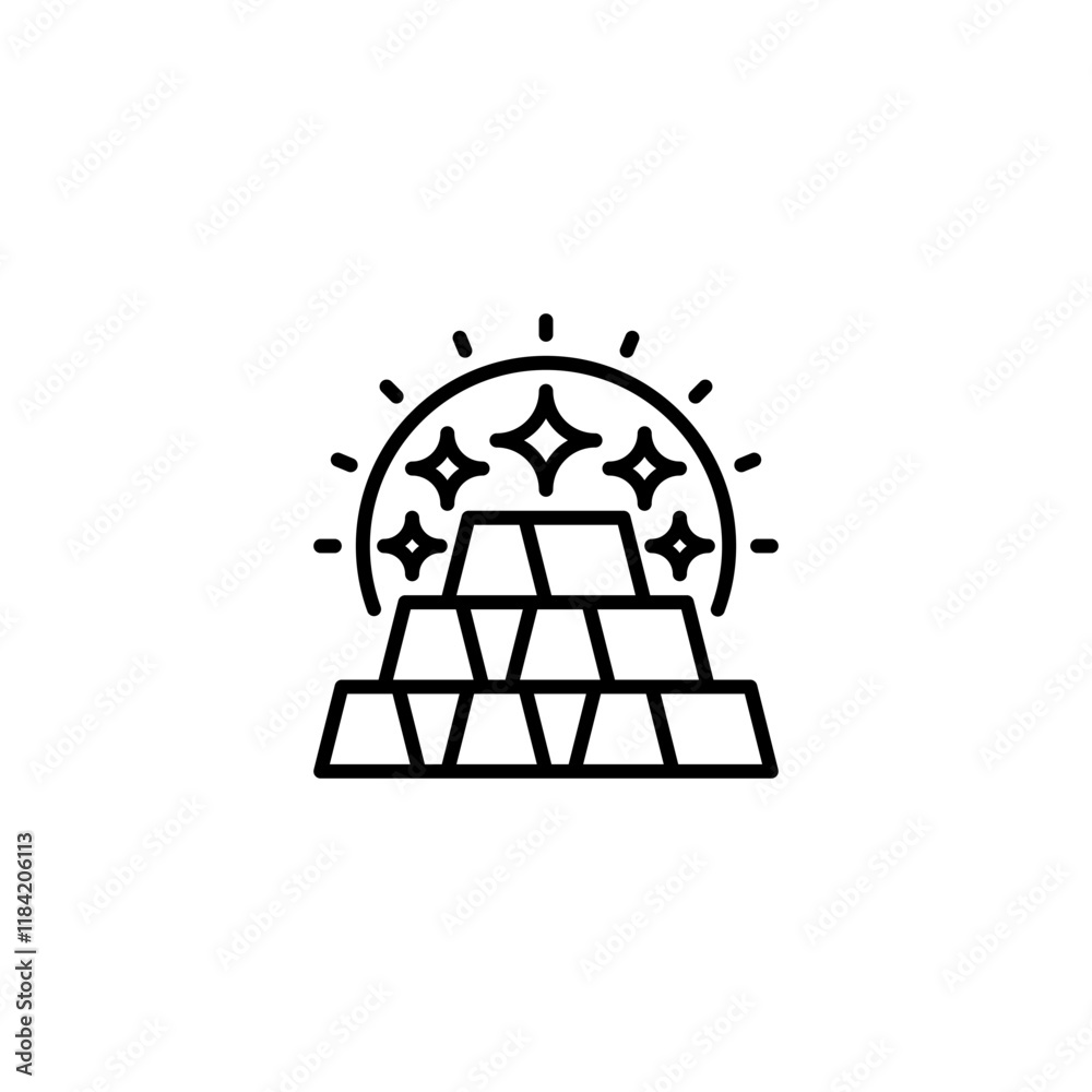 Gold Bar line icon. Universal creative premium symbol. Vector sign icon logo template. Vector illustration Gold Bar line icon. Universal creative premium symbol. Vector sign icon logo template. Vector illustration