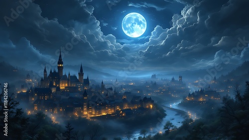 Night cloud enviroment mistic pith ornamental patterns