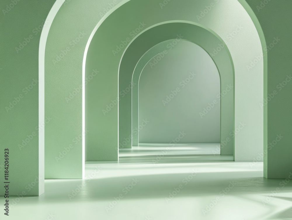 Serene Green Archway Interior Design Space Serene Green Archway Interior Design Space