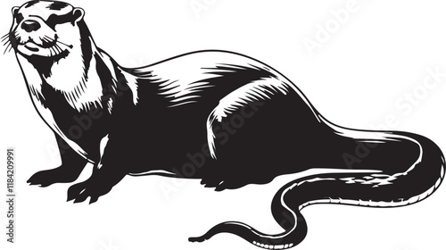 Otter silhouette vector
