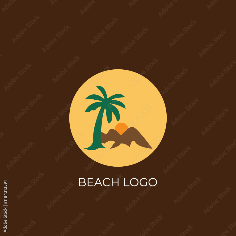 Obraz premium palm tree on the beach for logo 