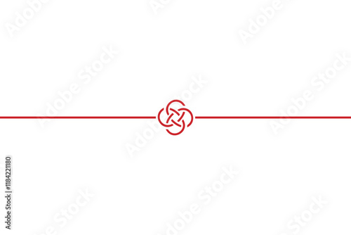 菜の花結びの水引のイラスト　帯あり　横向き　背景透過