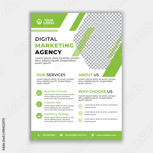 Attractive shapes and colors Professional Corporate flyer design template.