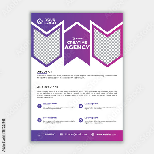 Corporate business, digital marketing agency flyer Brochure design, geometric shape poster design.