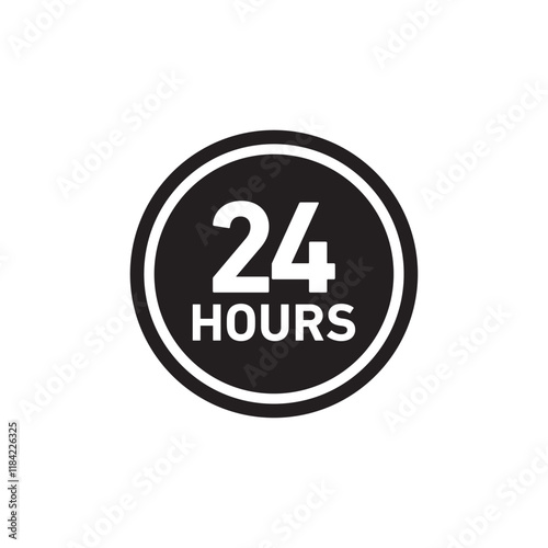 24 Hrs icon Line Art Logo set