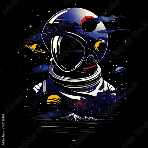 Concept design of space creative style illustration 