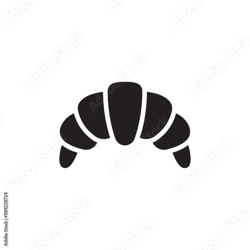 Croissant icon Line Art Logo set