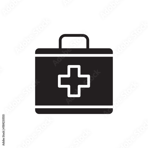 First aid kit icon Line Art Logo set