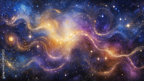 Abstract Cosmic Swirls in Mesmerizing Colors