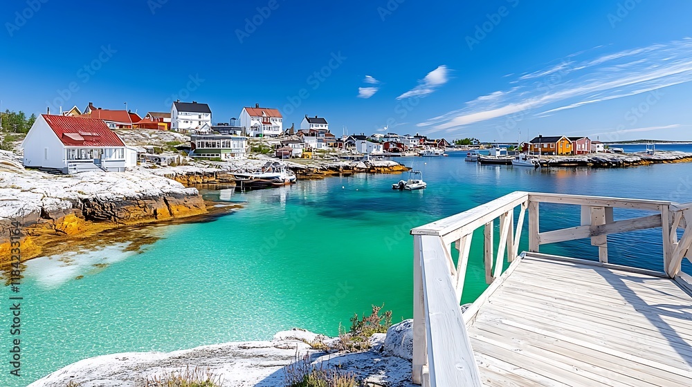 Idyllic Coastal Village Turquoise Water Summer Homes Idyllic Coastal Village Turquoise Water Summer Homes