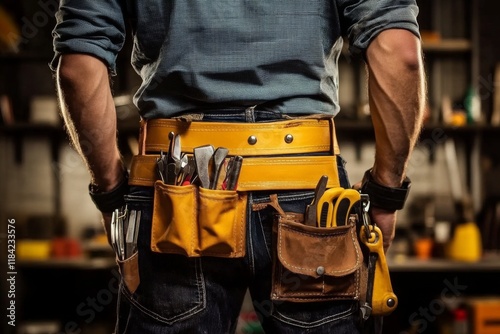 The embodiment of craftsmanship: a builder equipped with tools.