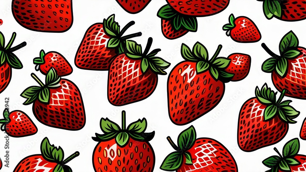 A close up of a bunch of red strawberries