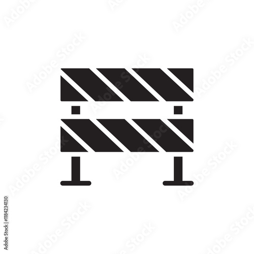 Roadblock icon Line Art Logo set