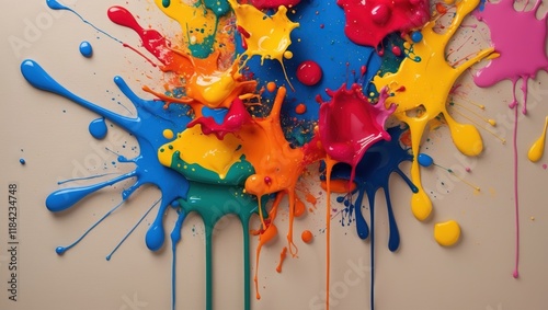 Vibrant Abstract Paint Splashes for Dynamic Backgrounds