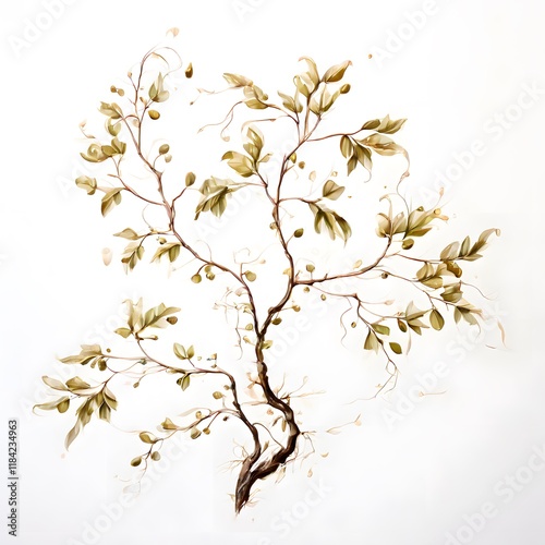 A beautiful green bush tree isolated on a white background