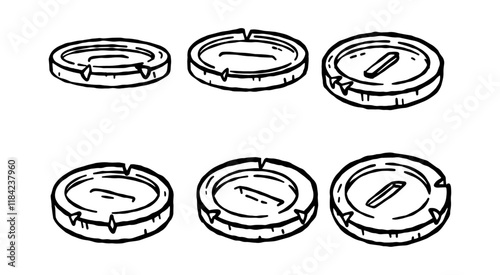Golden coin. Outline Pile of money. Banking success and cash profit. Commerce stock exchange. Set of Business financial investment coin. Pirate gold treasure