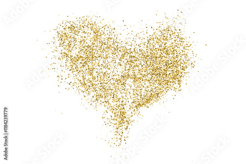 Obraz na płótnie Gold Heart Texture Pattern on Transparent Background. Light Golden Confetti. PNG Design Element. w salonie