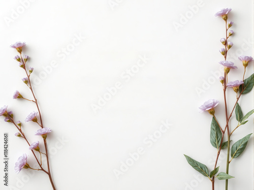 Soft lavender and blue funeral flyer template background with subtle floral and nature motifs