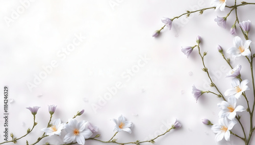 Soft lavender and blue funeral flyer template background with subtle floral and nature motifs