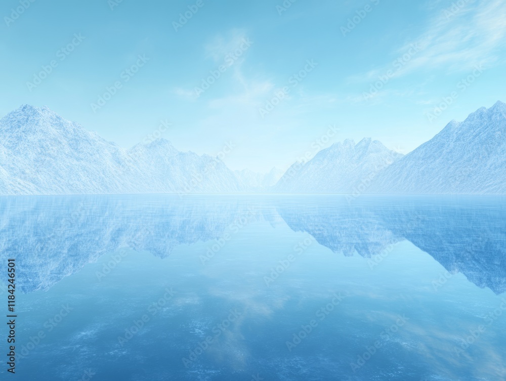 custom made wallpaper toronto digitalSerene Winter Mountains Reflecting in Calm Water