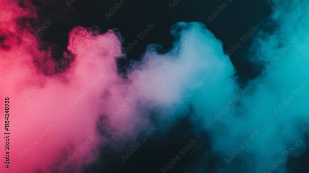 Naklejka premium Mystical Smoke Trails Against Solid Black Background with Copy Space