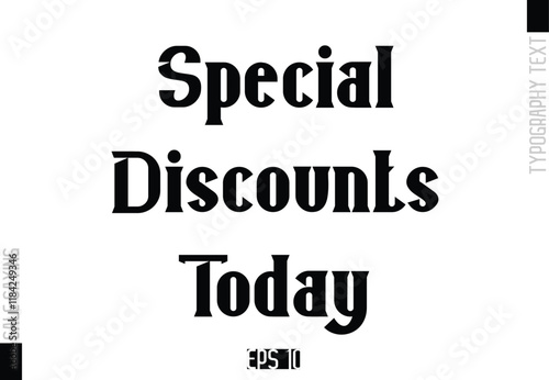 Sale Template Design Banner Typography Text Special Discounts Today