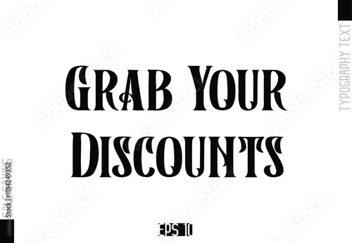 Sale Template Design Banner Typography Text Grab Your Discounts.
