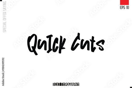 Typography Lettering Special Offer Design For Advertising Quick Cuts.