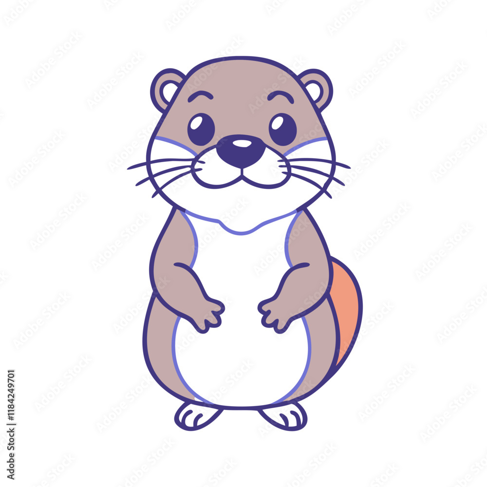 Naklejka premium otter vector icon, animals vector illustration - simple illustration of otter perfect for logos, and animals-themed designs.