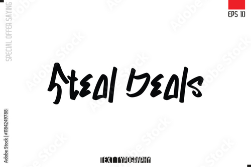 Typography Lettering Special Offer Design For Advertising Steal Deals