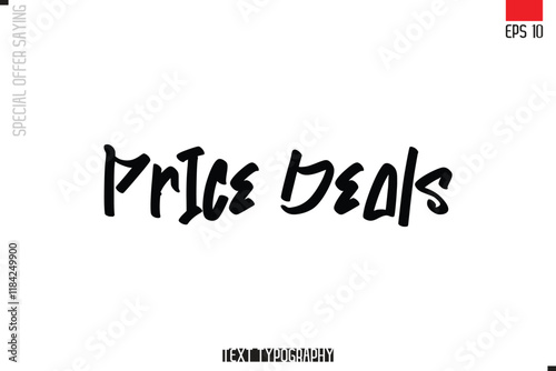 Price Deals Typography Lettering Special Offer Design For Advertising