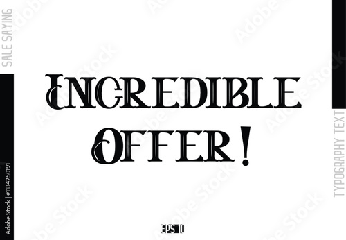 Sale Template Design Banner Typography Text Incredible Offer!
