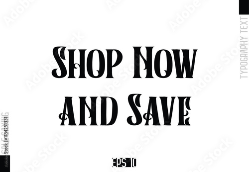 Sale Template Design Banner Typography Text Shop Now and Save