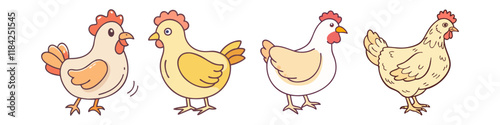 chicken hen vector icon, animals vector illustration - simple illustration of chicken hen perfect for logos, and animals-themed designs.