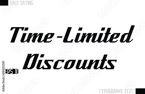 Typography Lettering Sale Design For Advertising Time-Limited Discounts