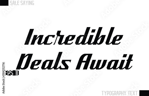 Typography Lettering Sale Design For Advertising Incredible Deals Await