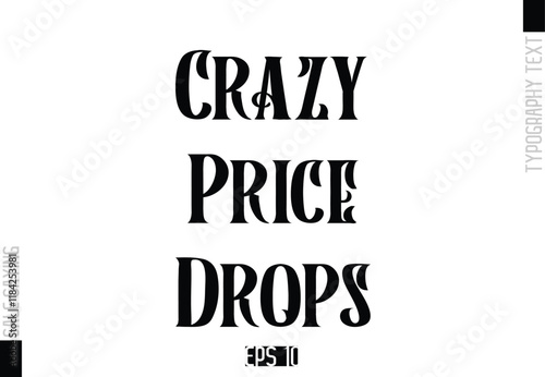 Sale Template Design Banner Typography Text Crazy Price Drops