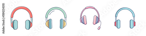 headphones 01 vector icon, electronics vector illustration - simple illustration of headphones 01 perfect for logos, and electronics-themed designs.