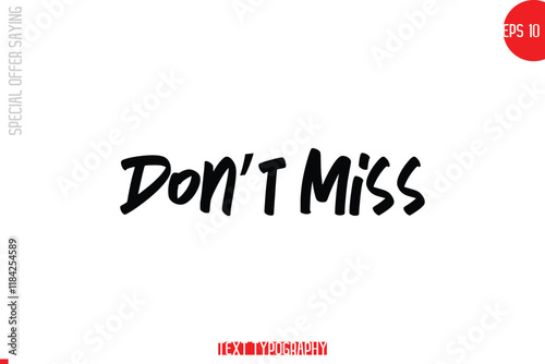 Don’t Miss Special Offer Text Banner Design Typography Template