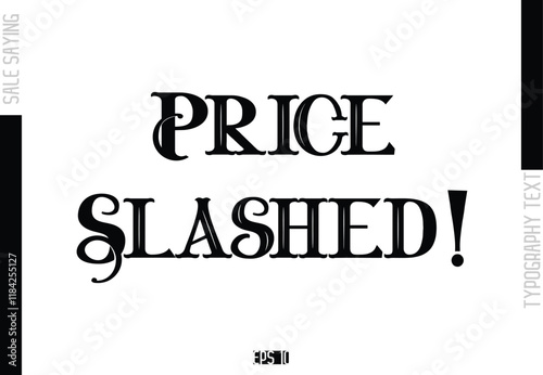 Sale Template Design Banner Typography Text Price Slashed!