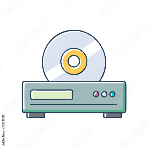 cd dvd player vector icon, electronics vector illustration - simple illustration of cd dvd player perfect for logos, and electronics-themed designs.