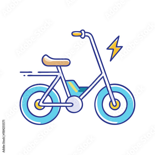 electric bike vector icon, electronics vector illustration - simple illustration of electric bike perfect for logos, and electronics-themed designs. photo