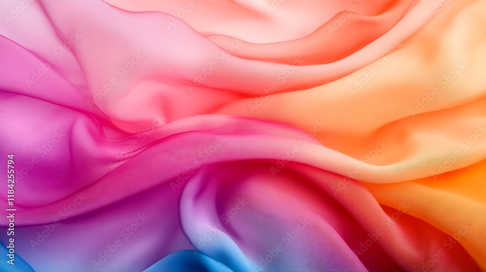 Fototapeta premium Blurred Flowing Fabric in Soft Pastel Tones with Elegant Motion and Copy Space