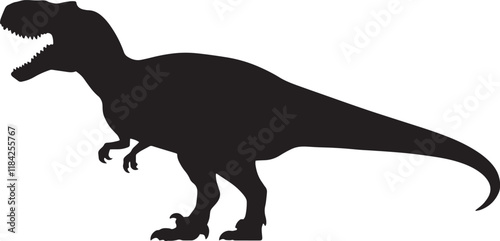 Dinosaur silhouette victor design with white background