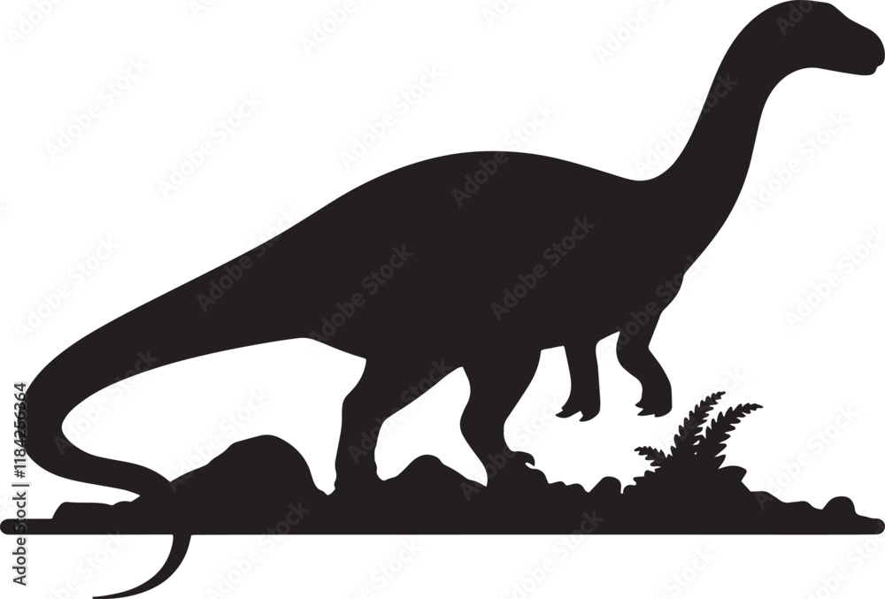 Fototapeta premium Dinosaur silhouette victor design with white background