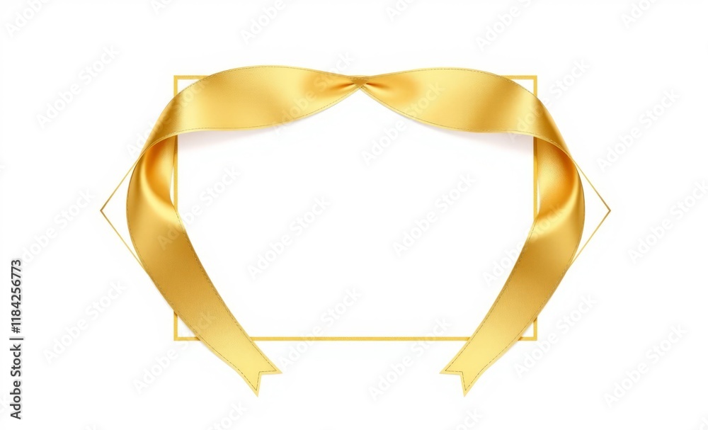 Gold satin ribbon isolated cutout on white background frame valentines isolated isolated love frame design valentine heart Gold satin ribbon isolated cutout on white background frame valentines isolated isolated love frame design valentine heart
